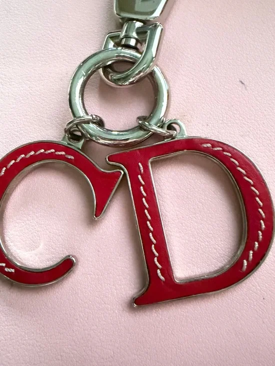 Dior Red CD Logo Keychain Charm - Picture 5 of 5